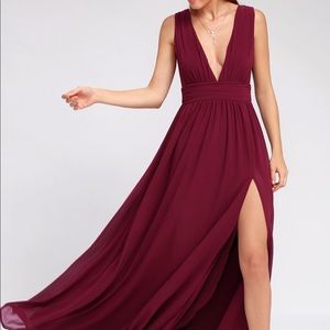 Lulus | Burgundy Bridesmaid/Prom Dress S